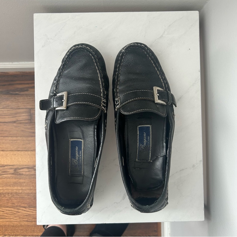 Italian Men's Black Leather Loafers